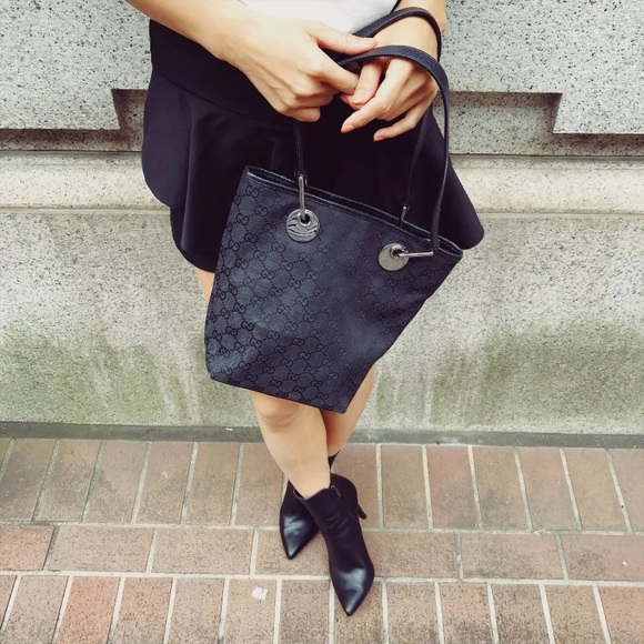 Gucci Black Monogram Mini Tote - Picture 2 of 15